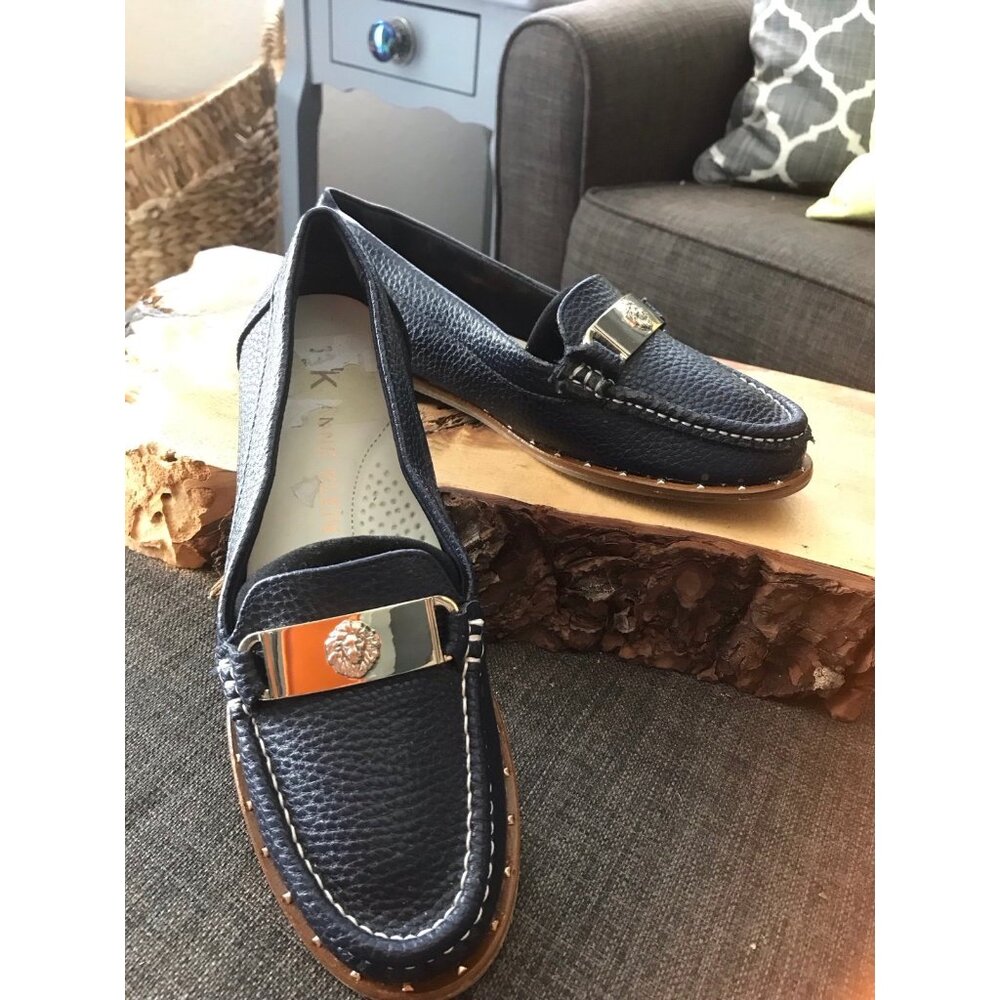 Anne Klein Nasima Navy Blue Moccasins/Loafers Iflex size 5.5